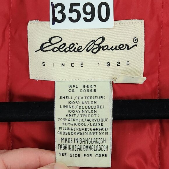Eddie Bauer Coat Womens Large Red Vintage Goose Down Hooded Parka Casual Outdoor - Picture 10 of 16